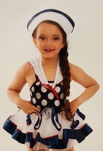 Girl's sailor tutu costume w/hat